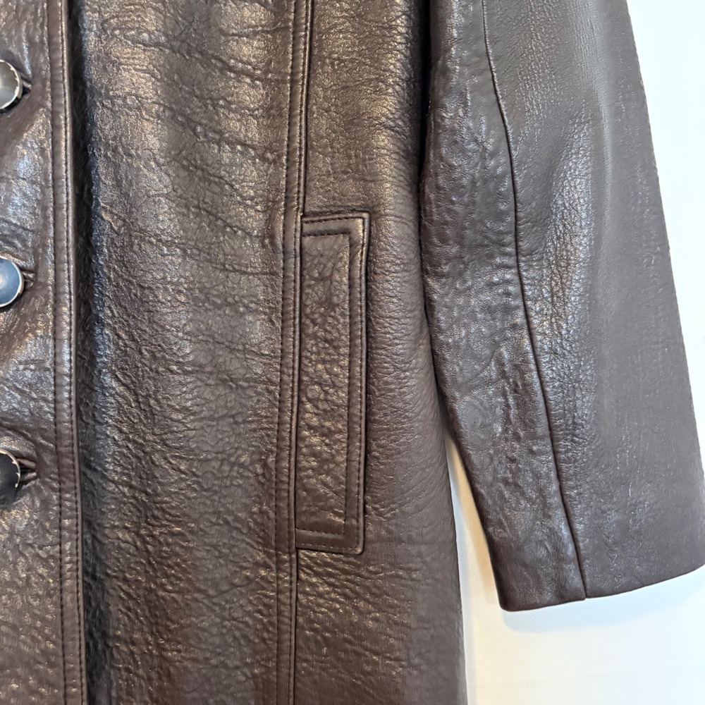 Y2K 90s Scully Leather Jacket Women Size 6 Brown Textured Button Front Blazer - Picture 14 of 16